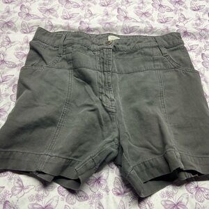 🍄High-Waist Gray Linen Shorts